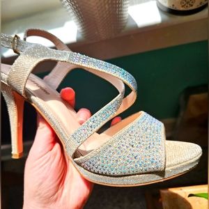 Rhinestone sparkle high heels